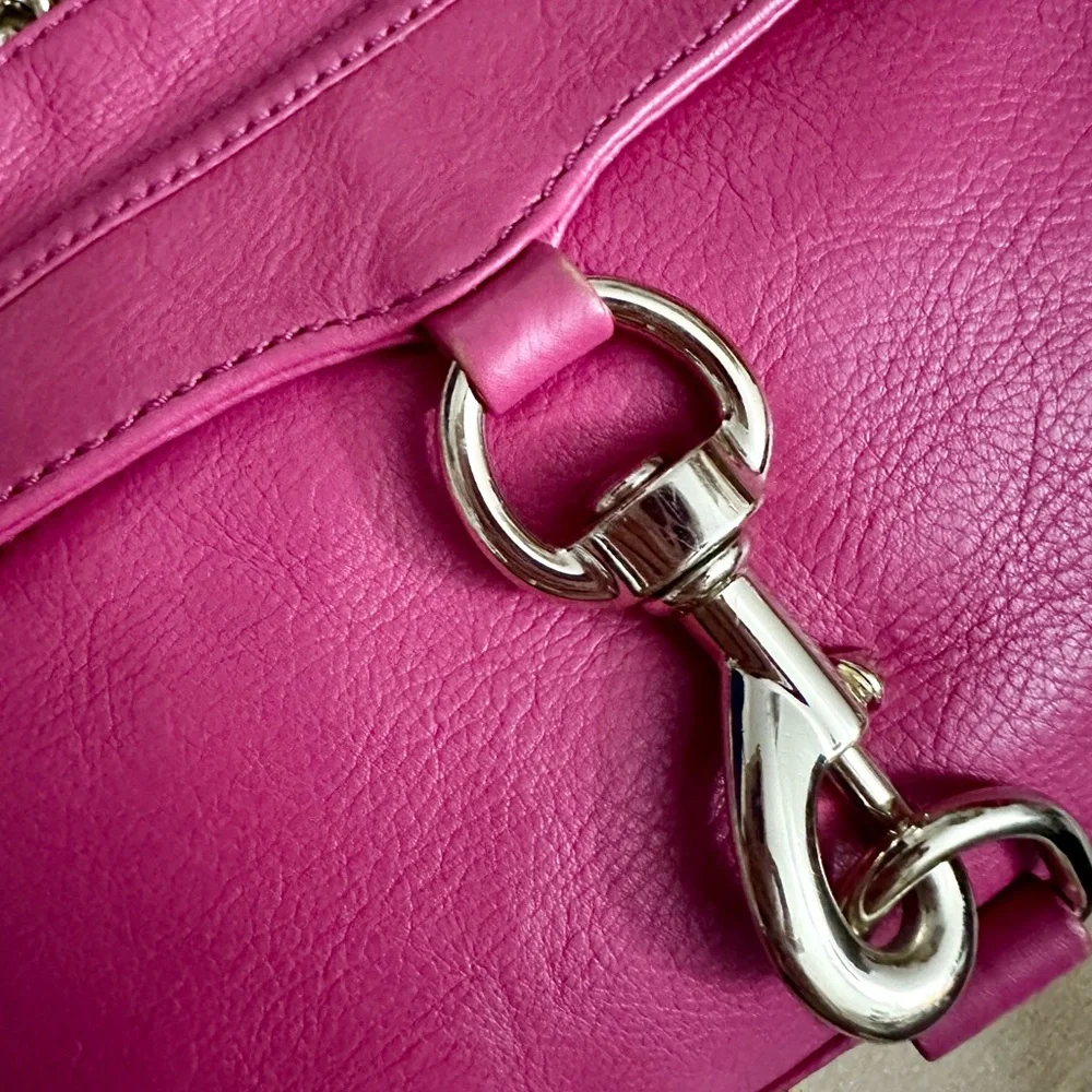 Rebecca Minkoff Mini MAC Hot Pink Leather Crossbody Shoulder Bag
